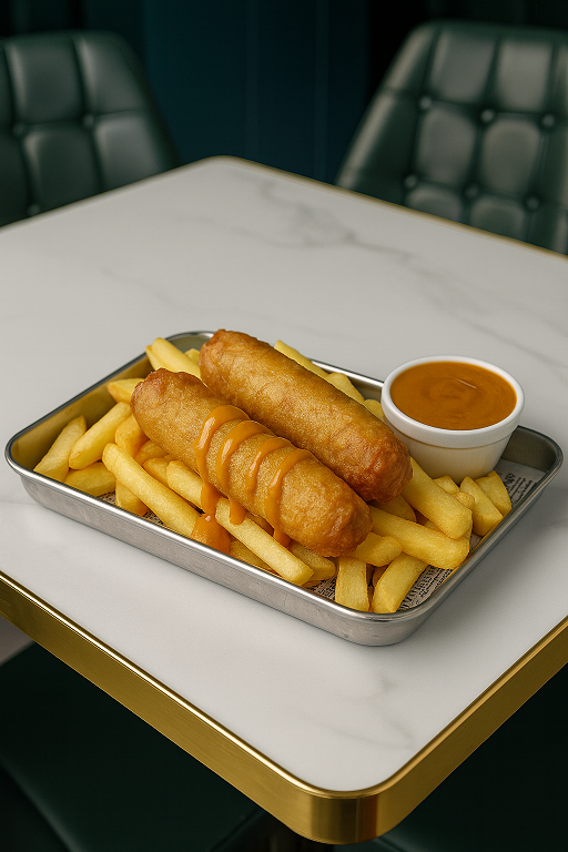 Battered sausage & chips